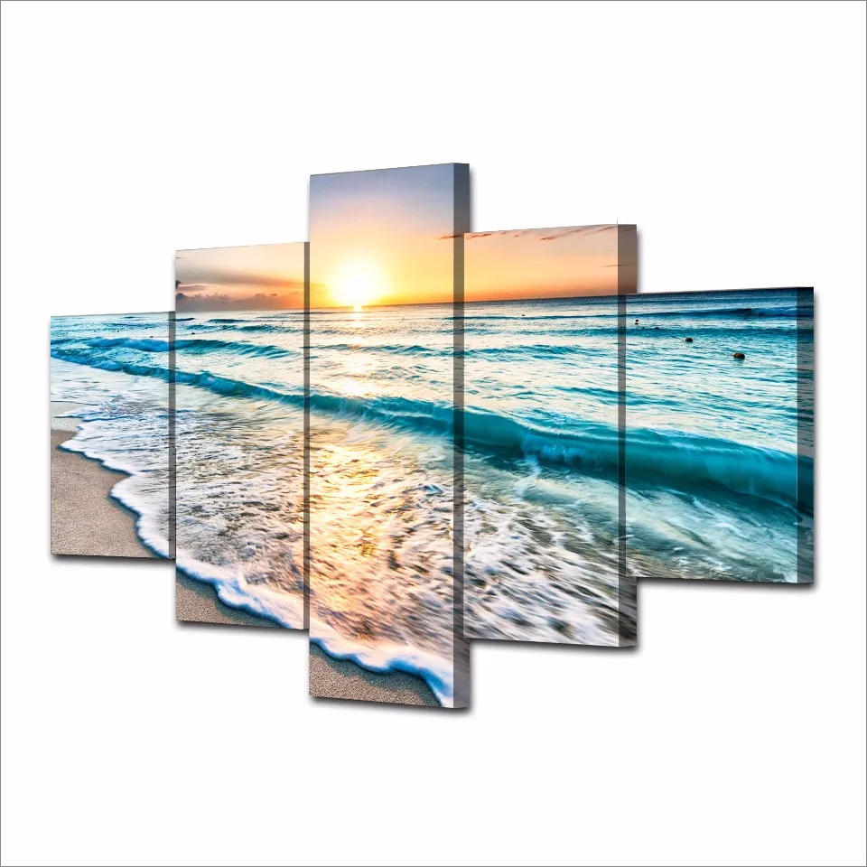 Canvas Painting Wall Art Frame Home Decor Pictures 5 Pieces Seascape Sunset Beach Sea Wave Poster Living Room HD Printed
Canvas Painting Wall Art Frame Home Decor Pictures 5 Pieces Seascape Sunset Beach Sea Wave Poster Living Room HD Printed