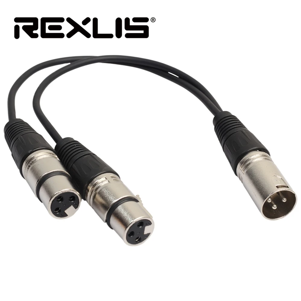 REXLIS 30 см XLR male для двойной разъем y-образный кабель конвертер | Электроника