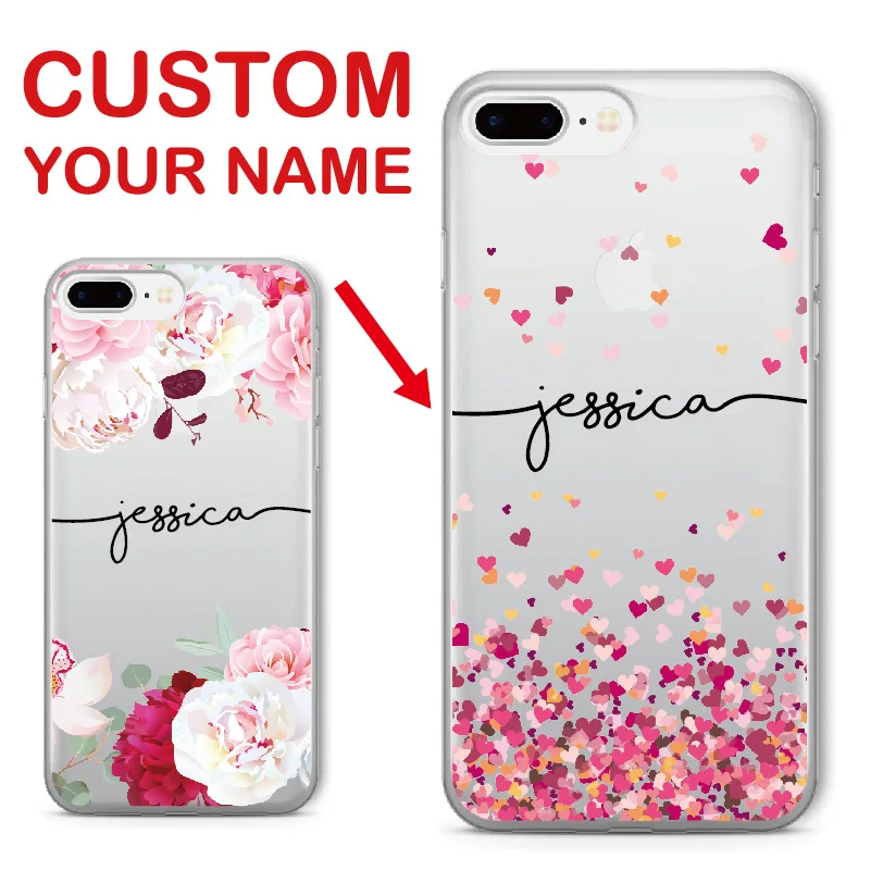 Personalized Customized Name Text Floral Soft Clear Phone Case For iPhone 12 11 XS Max 7 7Plus 8 8Plus 5 X Phone Cover Fundas
Personalized Customized Name Text Floral Soft Clear Phone Case For iPhone 12 11 XS Max 7 7Plus 8 8Plus 5 X Phone Cover Fundas