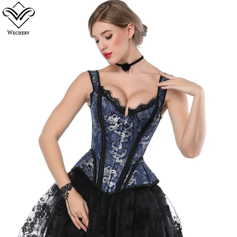 Wechery Victorian Vintage Corsets Slimming Waist Trainer Plus Size Womens Steampunk Floral Corselet Corset Bustier Lace Tops
Wechery Victorian Vintage Corsets Slimming Waist Trainer Plus Size Womens Steampunk Floral Corselet Corset Bustier Lace Tops