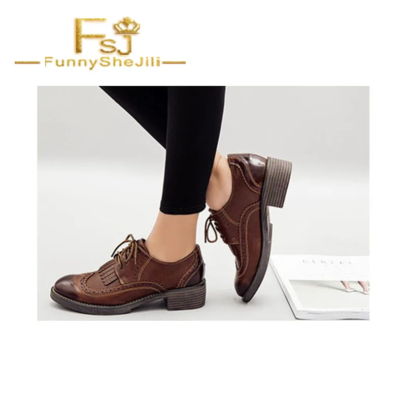 Brown Women's Oxfords Lace-up Vintage Brogues Comfortable Shoes Spring Autumn Attractive Noble Generous Incomparable FSJ Sexy
Brown Women's Oxfords Lace-up Vintage Brogues Comfortable Shoes Spring Autumn Attractive Noble Generous Incomparable FSJ Sexy