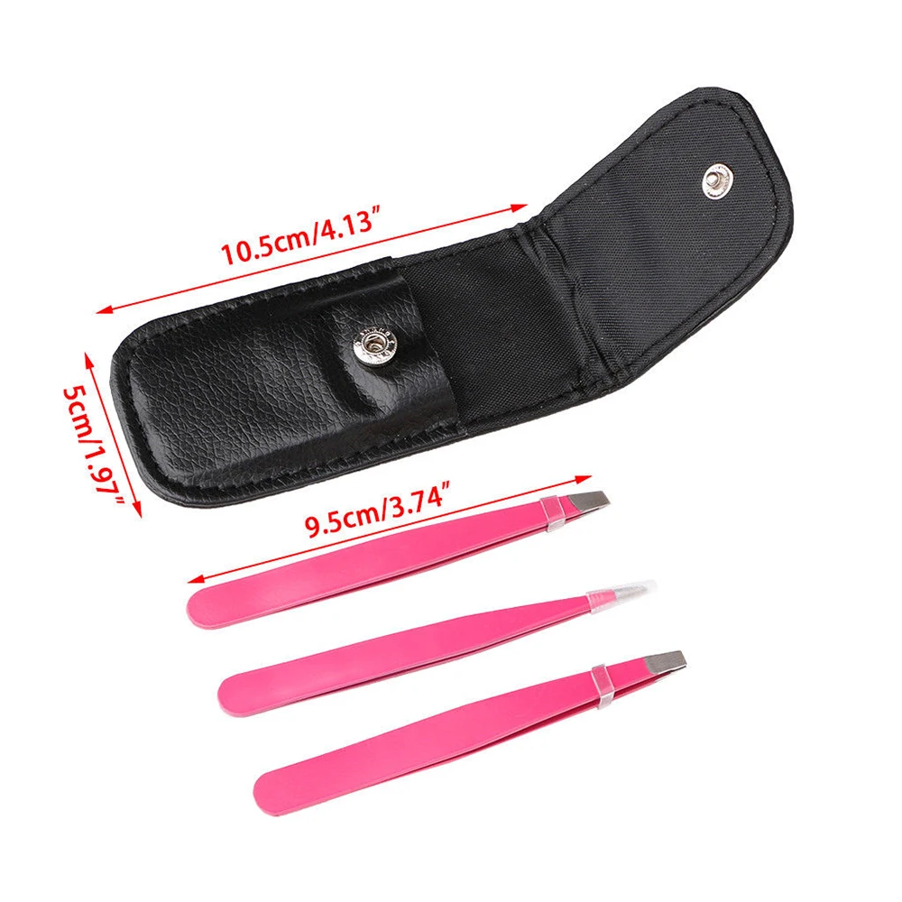 3pcs Professional Eyebrow Tweezers Hair Remover Beauty Slanted Stainless Steel Tweezer with Bag
3pcs Professional Eyebrow Tweezers Hair Remover Beauty Slanted Stainless Steel Tweezer with Bag
