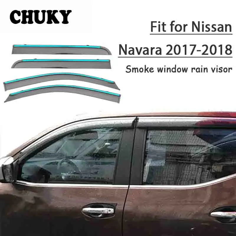Chuky 4pcs ABS Car Styling Window Visors Awnings Shelters Rain Shield For Nissan Navara 2017-2018 Auto Accessories
Chuky 4pcs ABS Car Styling Window Visors Awnings Shelters Rain Shield For Nissan Navara 2017-2018 Auto Accessories
