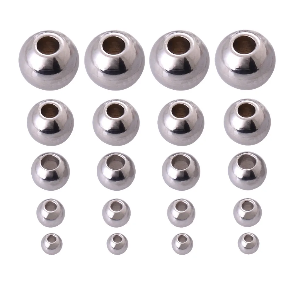 60pcs Stainless Steel Beads Silver Tone Round Solid Beads Large Hole DIY Jewelry Findings Accessory
60pcs Stainless Steel Beads Silver Tone Round Solid Beads Large Hole DIY Jewelry Findings Accessory
