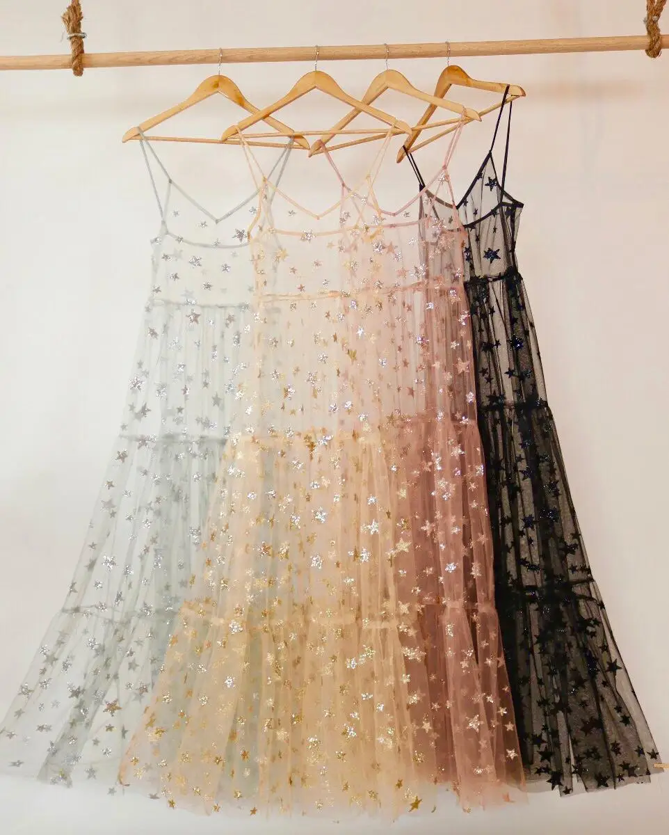Swimwear women sundress Sexy fancy summer shiny Stars spaghetti strap mesh bikinis dress Beachwear Cover ups Holiday See-though
Swimwear women sundress Sexy fancy summer shiny Stars spaghetti strap mesh bikinis dress Beachwear Cover ups Holiday See-though