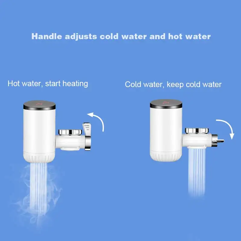 3000W Kitchen Electric Faucet Front Water Heater 3 Seconds Fast Heating Tap With Led Display Fit For Most Torneira EU UK Plug | Бытовая