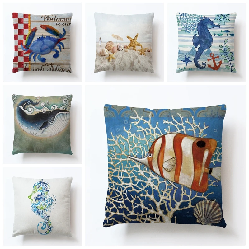 New Automobile Pillowcase Marine Animal Linen Pillowcase Mediterranean Style Sofa Waist Pillow Home Decor
New Automobile Pillowcase Marine Animal Linen Pillowcase Mediterranean Style Sofa Waist Pillow Home Decor