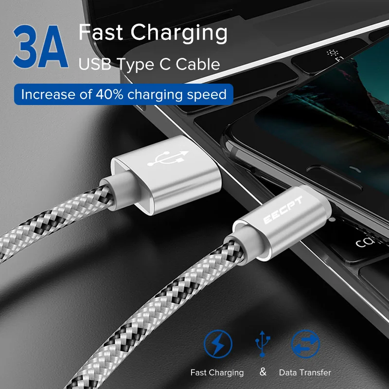 Кабель зарядный EECPT USB Type-C 3 а с поддержкой быстрой зарядки и передачи данных |