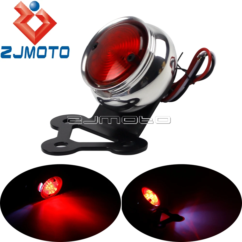 Motorcycle Retro Stop Rear Light Red Lens Tail Light For Harley Cafe Racer Custom Bobber LED Taillight Brake Lamp Silver
Motorcycle Retro Stop Rear Light Red Lens Tail Light For Harley Cafe Racer Custom Bobber LED Taillight Brake Lamp Silver