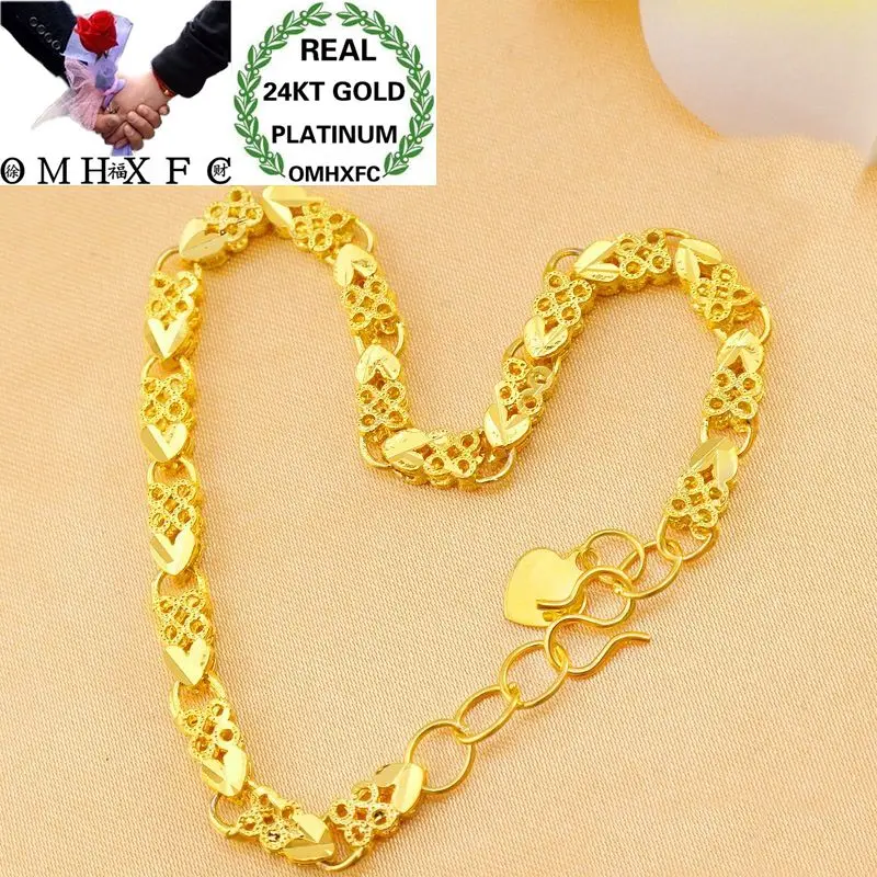OMHXFC Wholesale European Fashion Woman Girl Party Birthday Wedding Gift Elegant Heart Link 24KT Gold Bracelets BE248
OMHXFC Wholesale European Fashion Woman Girl Party Birthday Wedding Gift Elegant Heart Link 24KT Gold Bracelets BE248