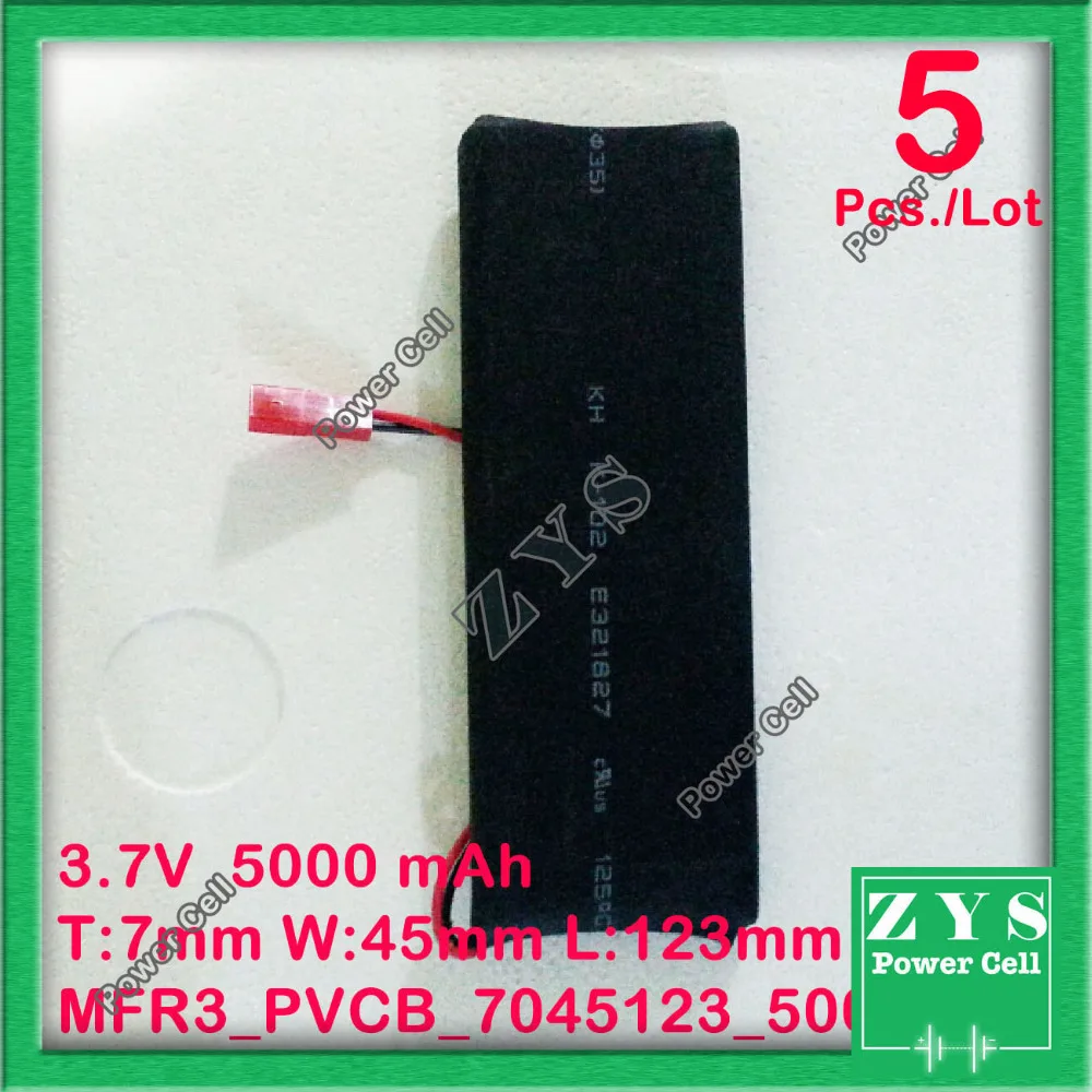 5 pcs./Lot Safety Packing 2 pin 3.7V lithium Polymer battery 7045123 5000mah for UAV UAS Drone Zone mini drone fpv 7x45x123mm |