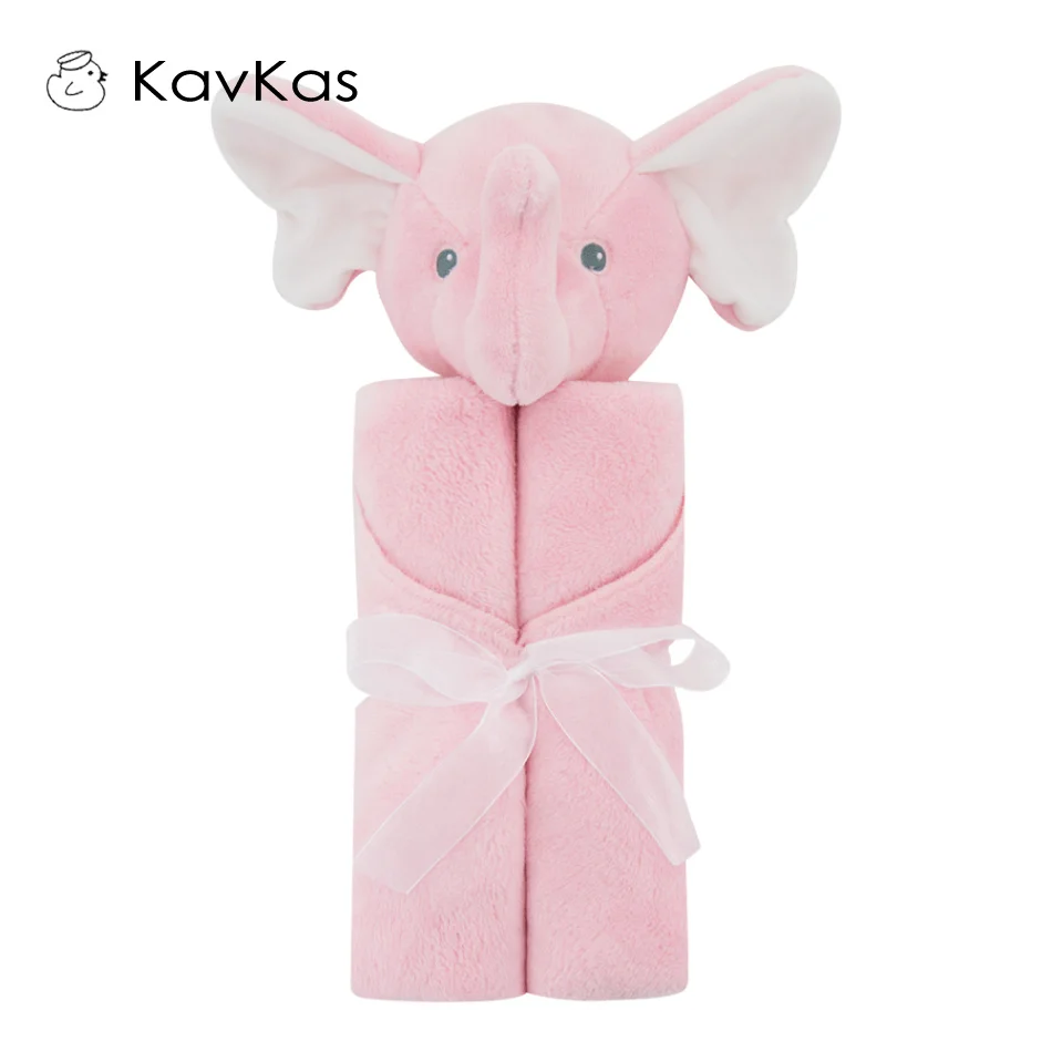 Kavkas Baby Blanket 76*76cm Coral Fleece Winter Brown Bear Newborn Infantile Swaddle Blanket Flokati