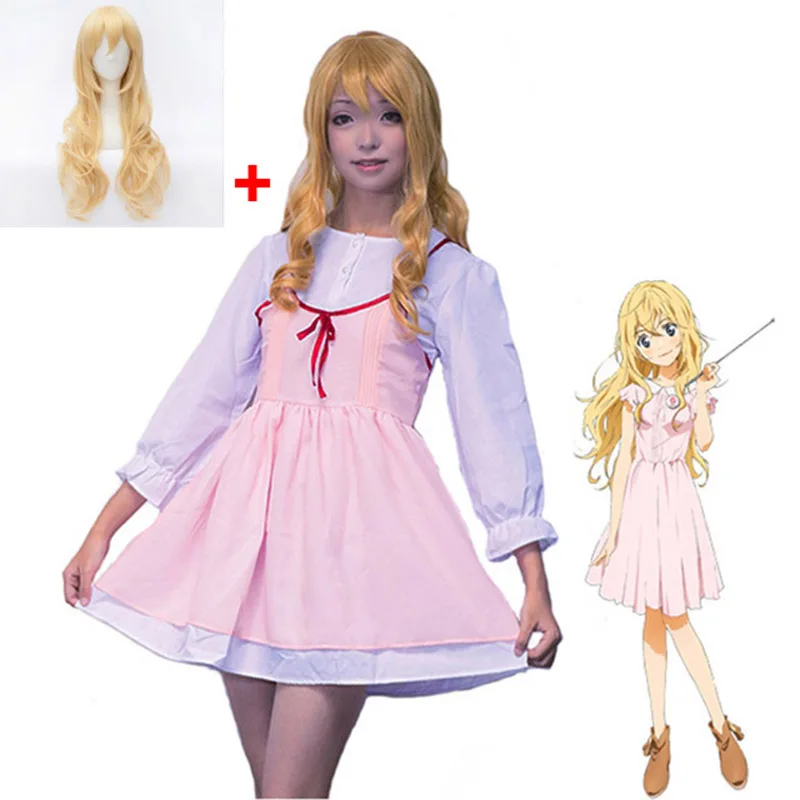Anime Your Lie In April Cosplay Shigatsu Wa Kimi No Use Kaori Miyazono First Episode Adult Pink Dress Cosplay Costume Wig
Anime Your Lie In April Cosplay Shigatsu Wa Kimi No Use Kaori Miyazono First Episode Adult Pink Dress Cosplay Costume Wig