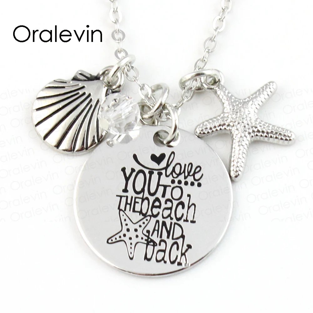 Love you to the beach and back Beach Shell Starfish Disc Charms Necklace Lover Gift For Kids Jewelry,22MM, 10Pcs/Lot,#LN102
Love you to the beach and back Beach Shell Starfish Disc Charms Necklace Lover Gift For Kids Jewelry,22MM, 10Pcs/Lot,#LN102