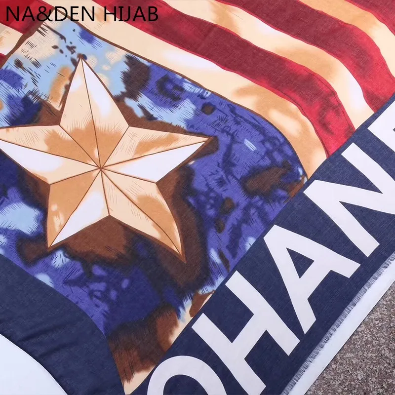 New Big Size cotton scarf with Star and stripes print scarves muslim hijab lady's wrap fashion bandana shawls 10pcs/lot Hot Sale
New Big Size cotton scarf with Star and stripes print scarves muslim hijab lady's wrap fashion bandana shawls 10pcs/lot Hot Sale