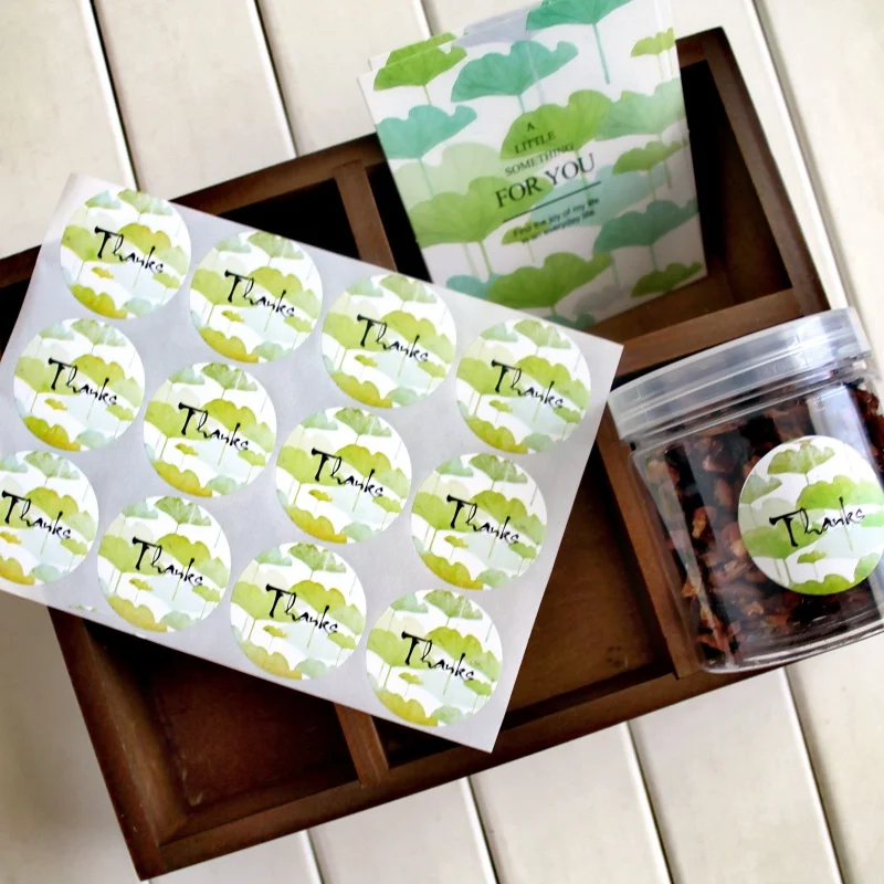 Green lotus leaf sticker thank you seal label pudding bottle decorative stickers bakery package sticker
Green lotus leaf sticker thank you seal label pudding bottle decorative stickers bakery package sticker