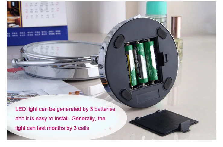 6'' bathroom LED mirror desk makeup illuminator for cosmetic and shaving magnifying function bathroom accessories
6'' bathroom LED mirror desk makeup illuminator for cosmetic and shaving magnifying function bathroom accessories
