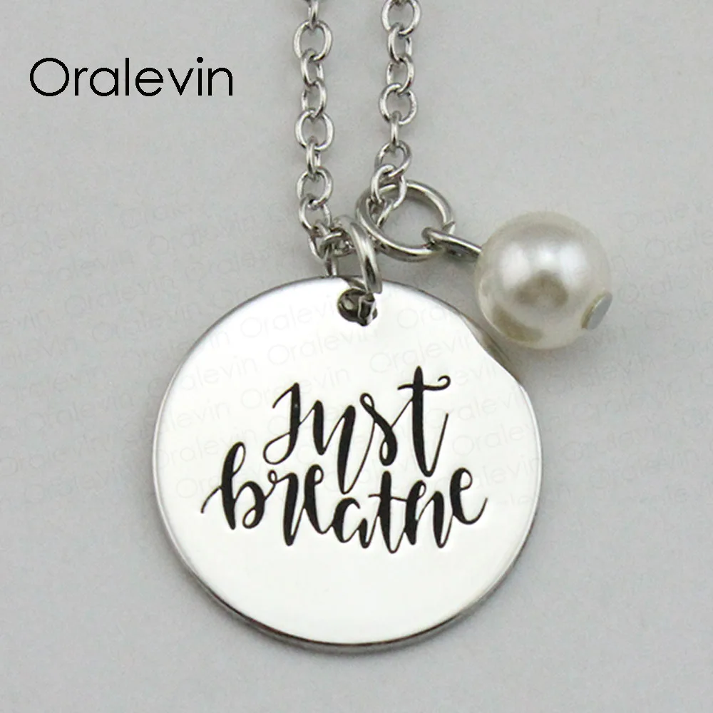 Fashion Simple JUST BREATHE Inspirational Hand Stamped Engraved Custom Charm Pendant Necklace Gift Jewelry,10Pcs/Lot, #LN1902
Fashion Simple JUST BREATHE Inspirational Hand Stamped Engraved Custom Charm Pendant Necklace Gift Jewelry,10Pcs/Lot, #LN1902