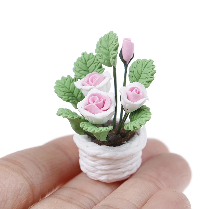 

1/12 миниатюрный искусственный кукольный домик, искусственное растение, цветок в горшке, сказочный сад, кукла игрушечные домики