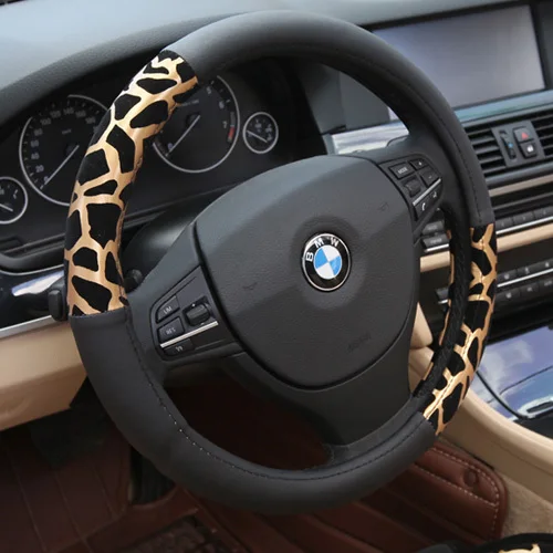 car steering wheel cover plush Leopard print k4 X3 X1 X6 X5 S80L S60L C70 leather | Автомобили и мотоциклы