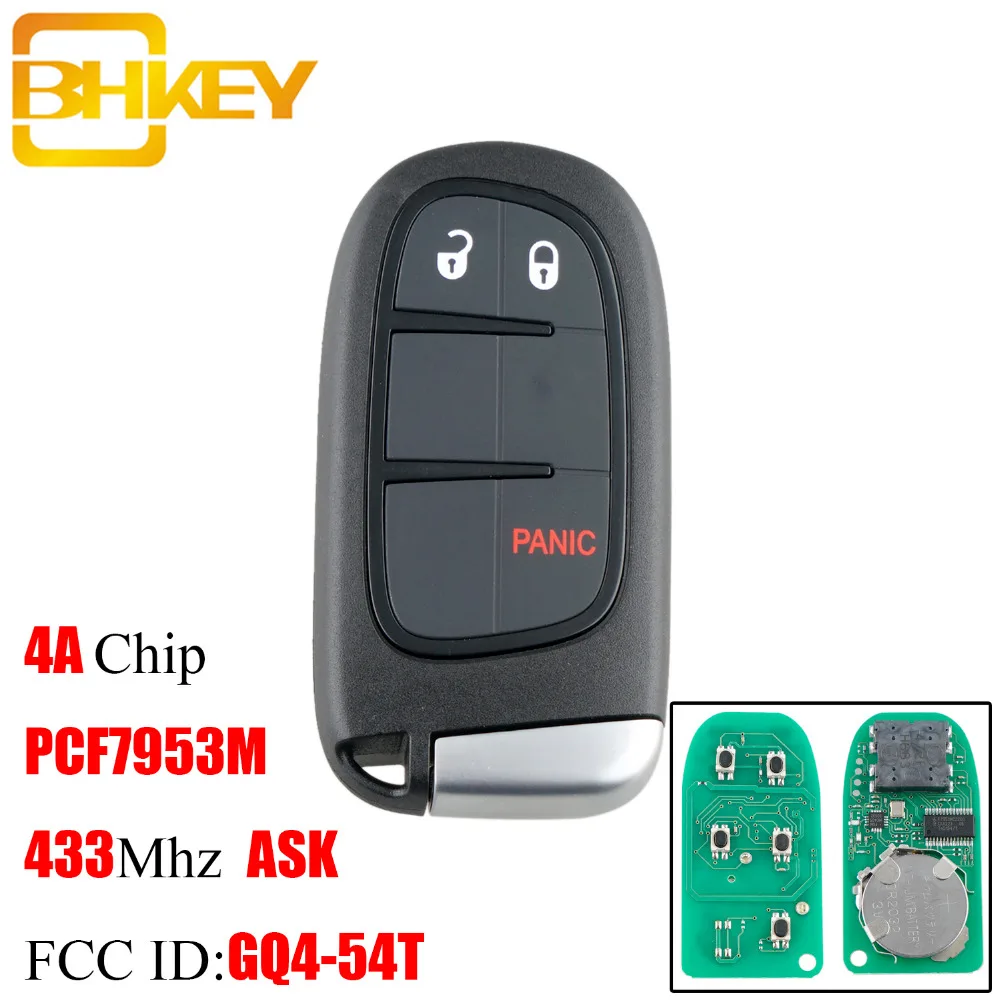 BHKEY 3Buttons Smart Remote Key Keyless Fob 433Mhz Transponder 4A/PCF7953M Chip For Jeep Cherokee 2014-2018 GQ4-54T No Mark
BHKEY 3Buttons Smart Remote Key Keyless Fob 433Mhz Transponder 4A/PCF7953M Chip For Jeep Cherokee 2014-2018 GQ4-54T No Mark