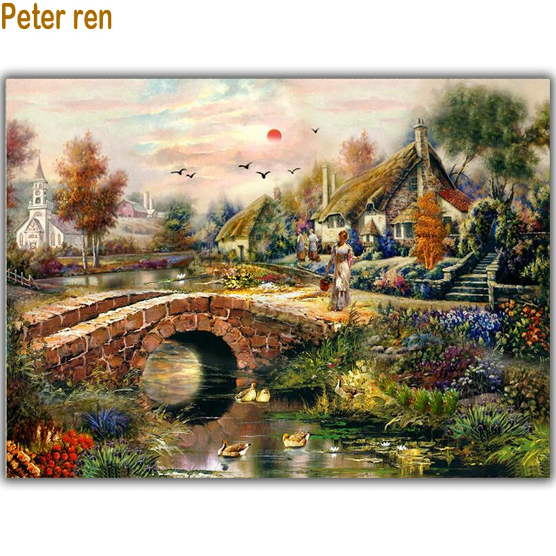 DIY diamond Painting cross stitch Arts Holiday cottage full square diamond mosaic Crafts embroidery Small bridges on the river
DIY diamond Painting cross stitch Arts Holiday cottage full square diamond mosaic Crafts embroidery Small bridges on the river