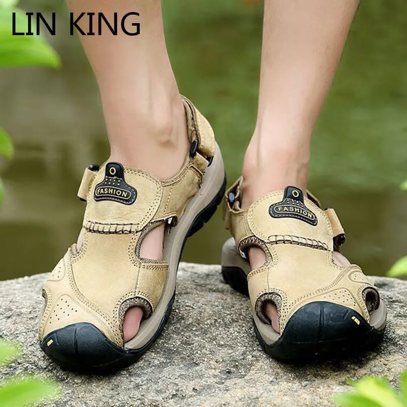 LIN KING 2020 New Retro Genuine Leather Men Sandals Big Size Summer Men Shoes Beach Sandals Man Fashion Outdoor Casual Sneakers
LIN KING 2020 New Retro Genuine Leather Men Sandals Big Size Summer Men Shoes Beach Sandals Man Fashion Outdoor Casual Sneakers
