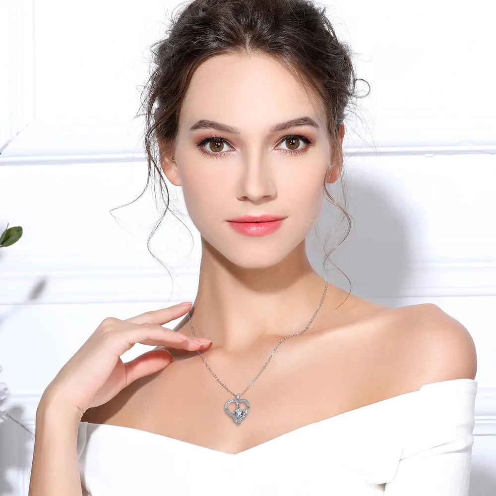 EUDORA 925 Sterling Silver I Love You Pendant Heart style Necklaces with Crystal CZ Necklace Wedding jewelry for Women Gift D387
EUDORA 925 Sterling Silver I Love You Pendant Heart style Necklaces with Crystal CZ Necklace Wedding jewelry for Women Gift D387
