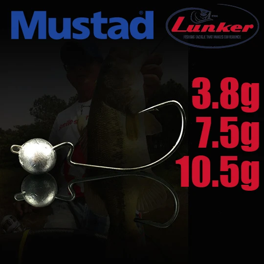 Lunker jig head 3 8 7 5 10 г mustad офсетный крючок под червя Мягкая приманка рыболовная grub rig