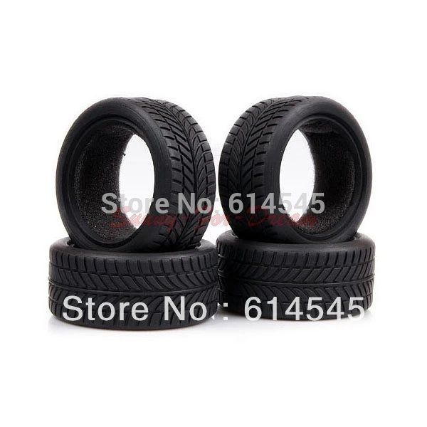 4xRC 1/10 On Road Racing Tyre Flat Run Sponge Tires Fit HSP HPI 6085 Black Color
