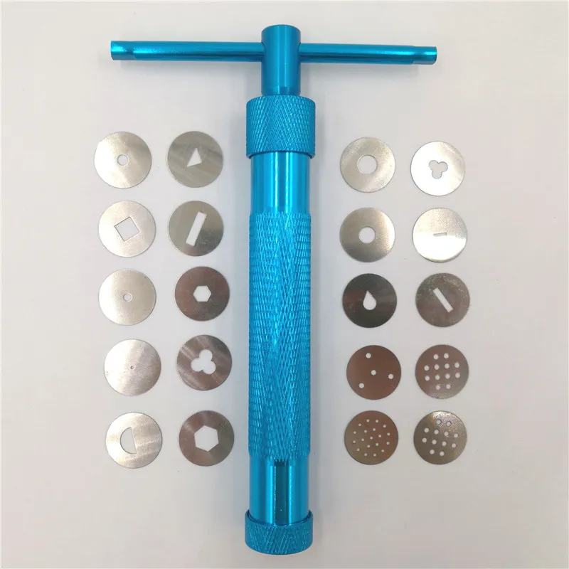 Blue Clay Extruders Sugar Paste Extruder Clay Craft Gun with 20 Tips Sugar Craft Fondant Cake Sculpture Polymer Clay Tool
Blue Clay Extruders Sugar Paste Extruder Clay Craft Gun with 20 Tips Sugar Craft Fondant Cake Sculpture Polymer Clay Tool