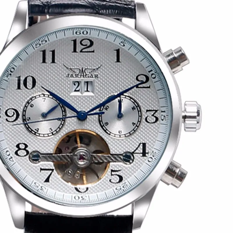 JARAGAR Mens Watches Automatic Tourbillon Mechanical Watch Black Calendar Clock Leather Strap Business Wristwatch Relojes Hombre
JARAGAR Mens Watches Automatic Tourbillon Mechanical Watch Black Calendar Clock Leather Strap Business Wristwatch Relojes Hombre