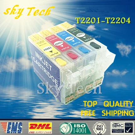 220 series Empty Refillable cartridges For T2201 - T2204 suit for WF-2630 WF-2650 WF-2660 XP-320 XP-420 XP-424 ,with Chips
220 series Empty Refillable cartridges For T2201 - T2204 suit for WF-2630 WF-2650 WF-2660 XP-320 XP-420 XP-424 ,with Chips