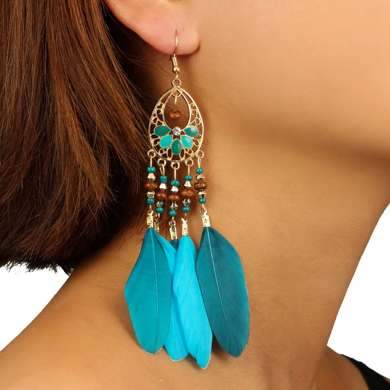 Colorful Acrylic Beads Tassel Feather Earrings for Women Red Blue Fringed Drop Earrings Handmade Long Feather Tassel Earrings
Colorful Acrylic Beads Tassel Feather Earrings for Women Red Blue Fringed Drop Earrings Handmade Long Feather Tassel Earrings