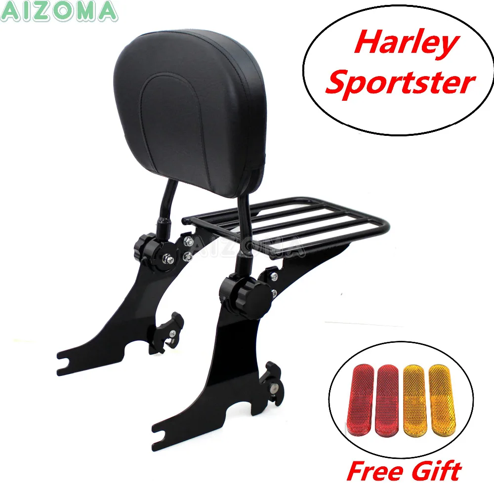 Black Adjustable Detachable Backrest Sissy Bar w/ Luggage Rack for Harley Sportster 883 Iron 1200 Custom Sport 1994-2002 2003
Black Adjustable Detachable Backrest Sissy Bar w/ Luggage Rack for Harley Sportster 883 Iron 1200 Custom Sport 1994-2002 2003