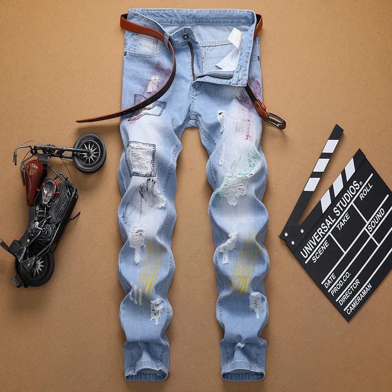 2019 Brand sky blue jeans men fashion new design high quality distressed ripped male denim trousers plus size 29-38 homme jeans
2019 Brand sky blue jeans men fashion new design high quality distressed ripped male denim trousers plus size 29-38 homme jeans