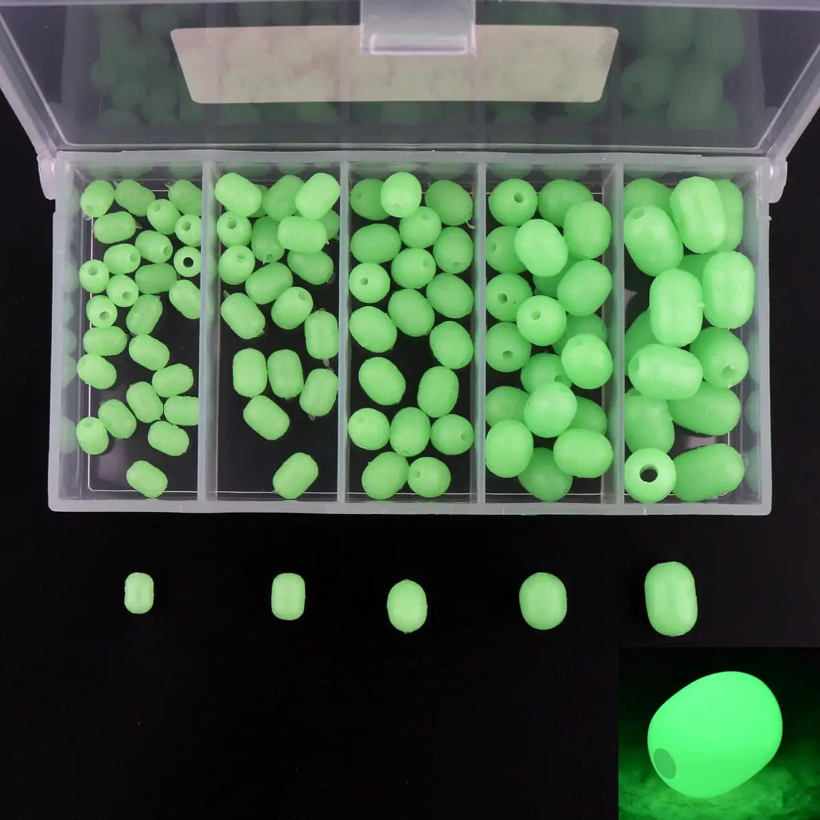 100pcs/lot Oval Soft Luminous Fishing Beads Sea Glowing Fishing Lure Floating Float Tackles for Night Fishing
100pcs/lot Oval Soft Luminous Fishing Beads Sea Glowing Fishing Lure Floating Float Tackles for Night Fishing