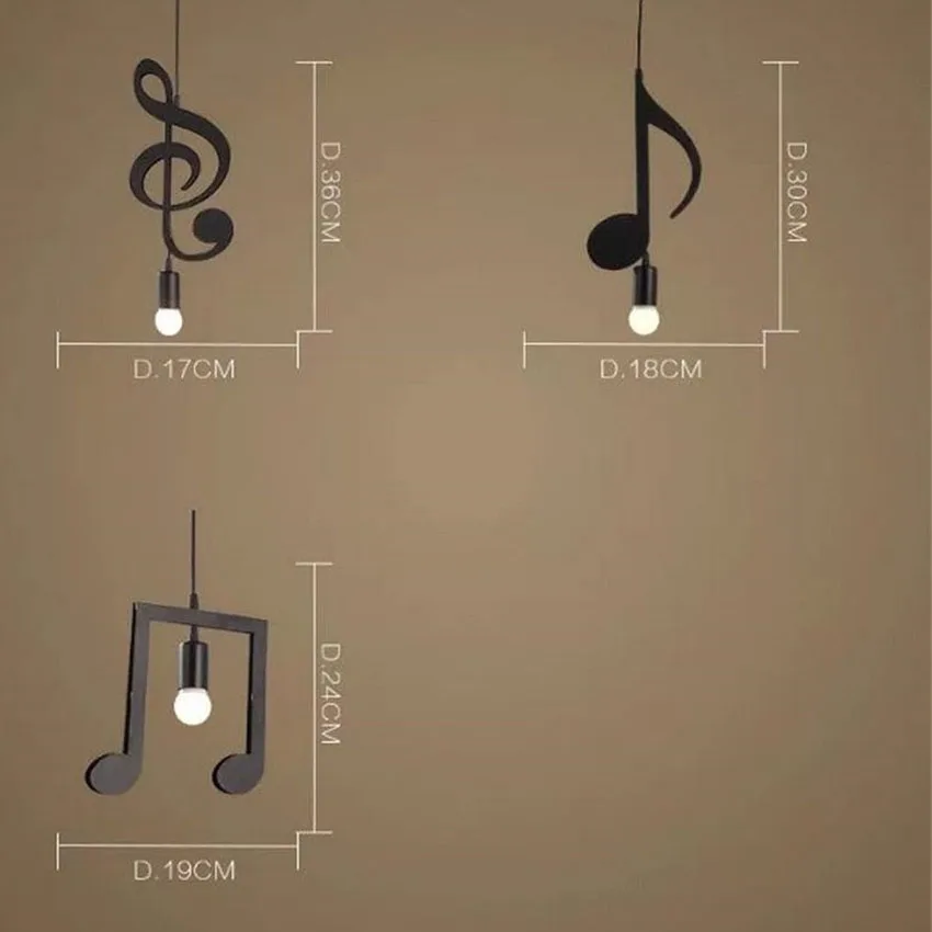 E27 Creative Black Led Pendant Lamp Music Note Iron Hanging Lamp for Bar Restaurant clothing store bedroom Pendant Light Lampen
E27 Creative Black Led Pendant Lamp Music Note Iron Hanging Lamp for Bar Restaurant clothing store bedroom Pendant Light Lampen