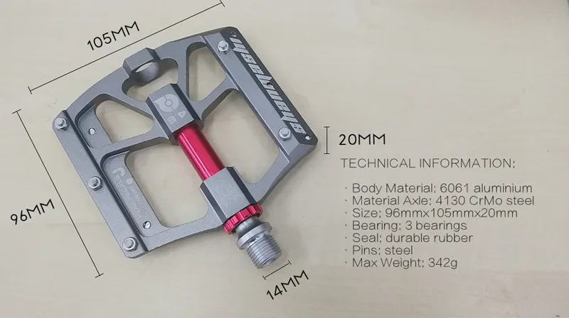 2019 New 3 Bearings Mountain Bike Pedals Platform Bicycle Flat Alloy DH BXM Pedals 9/16" Pedals Non-Slip Alloy Flat Pedals
2019 New 3 Bearings Mountain Bike Pedals Platform Bicycle Flat Alloy DH BXM Pedals 9/16" Pedals Non-Slip Alloy Flat Pedals