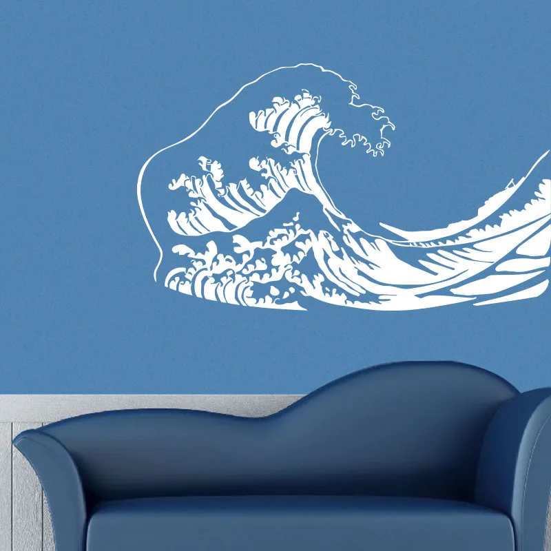 Новый Дизайн 2016 года художественные настенные наклейки большая волна канава