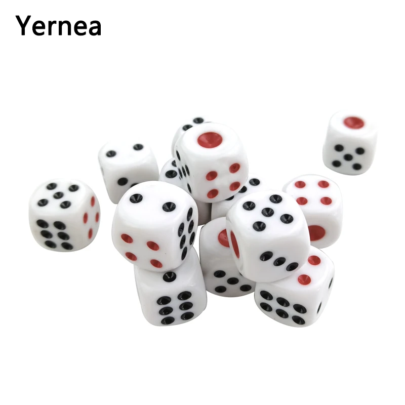 Yernea 30Pcs/Lot White Dice Set Acrylic Point Drinking Dice 16mm Round Corner Hexahedron Dice Black Red Point Club Table Games
Yernea 30Pcs/Lot White Dice Set Acrylic Point Drinking Dice 16mm Round Corner Hexahedron Dice Black Red Point Club Table Games