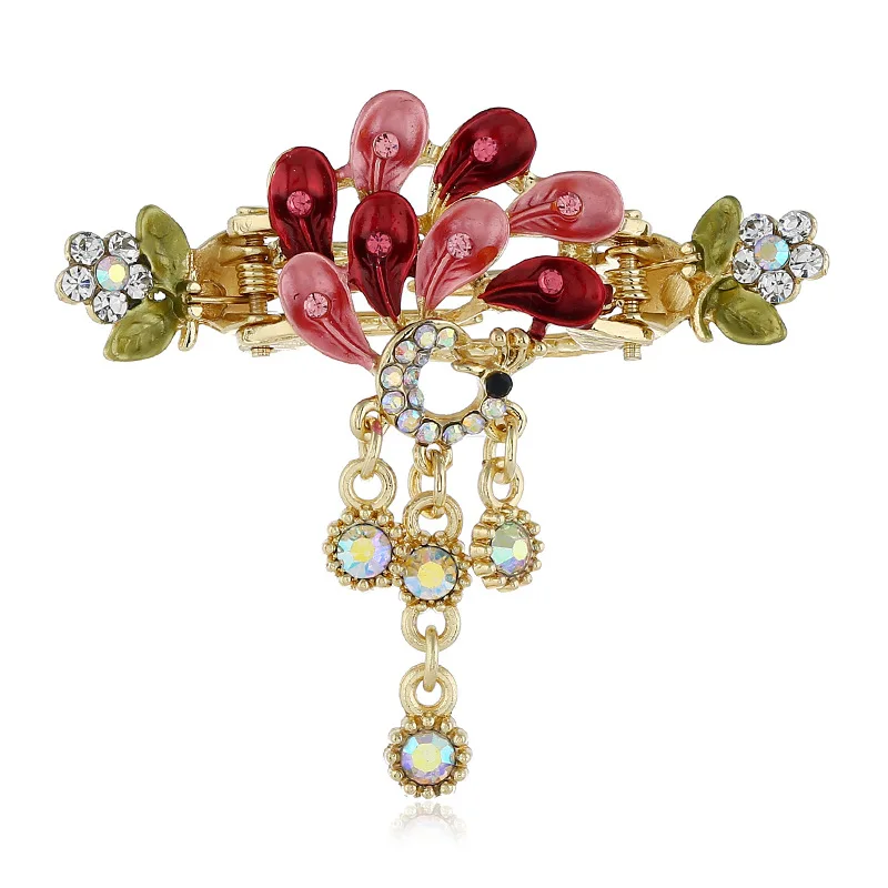 Elegant Rhinestone Peacock Shape Hair Claws for Women Barrette Hair Crab Alloy Hair Clip Claw for Women Lady Hair Accessories
Elegant Rhinestone Peacock Shape Hair Claws for Women Barrette Hair Crab Alloy Hair Clip Claw for Women Lady Hair Accessories