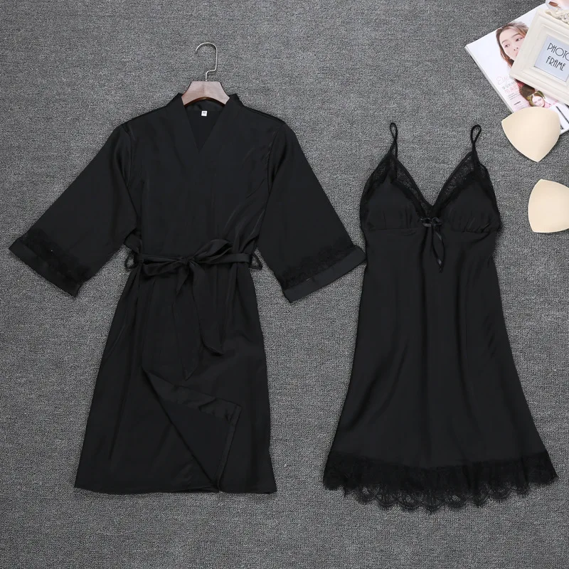 Sexy Womens Night Robe Strap Top Pajamas Suit Summer Two Piec Sleepwear Sets Casual Home Wear Nightwear Sleep Kimono Bath Gown
Sexy Womens Night Robe Strap Top Pajamas Suit Summer Two Piec Sleepwear Sets Casual Home Wear Nightwear Sleep Kimono Bath Gown
