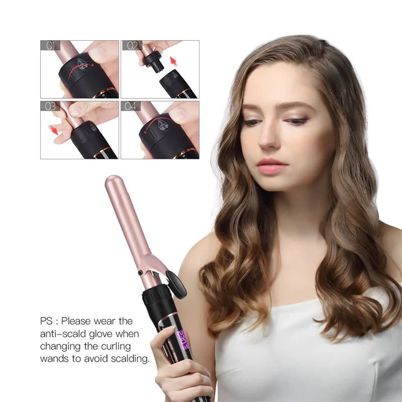 5 in 1 Curler Hair Curler Curling Wand Set Interchangeable 9mm 32mm Roller Curls Wave Ceramic Barrels with Heat Resistant Glove
5 in 1 Curler Hair Curler Curling Wand Set Interchangeable 9mm 32mm Roller Curls Wave Ceramic Barrels with Heat Resistant Glove