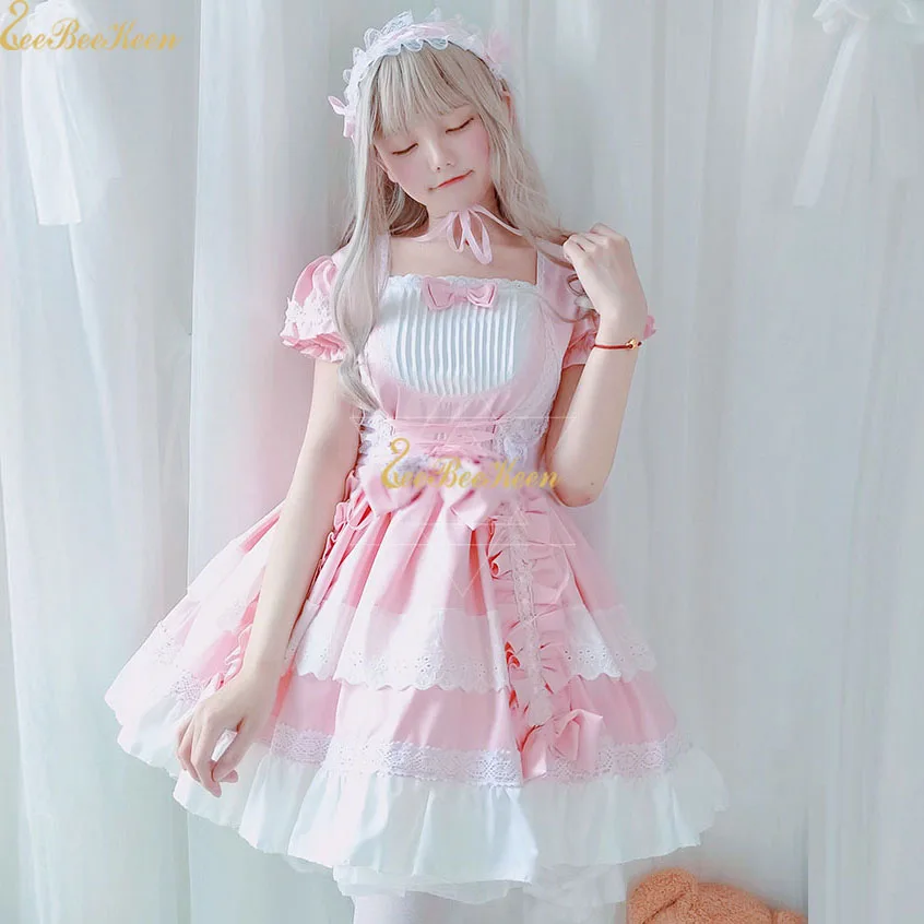 Adult Summer kawaii Lolita Dress Halloween Cosplay Costume Women Maid Sweet Lolita Pink Princess Dress Party clothes For Girls
Adult Summer kawaii Lolita Dress Halloween Cosplay Costume Women Maid Sweet Lolita Pink Princess Dress Party clothes For Girls