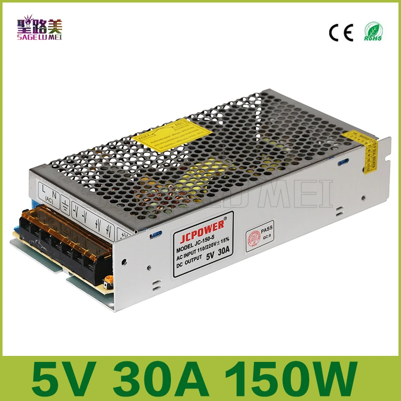 5V 30A 150W AC/DC Universal Regulated Switching Power Supply DC5V Voltage Transformer Switch for CCTV PSU led strip | Лампы и