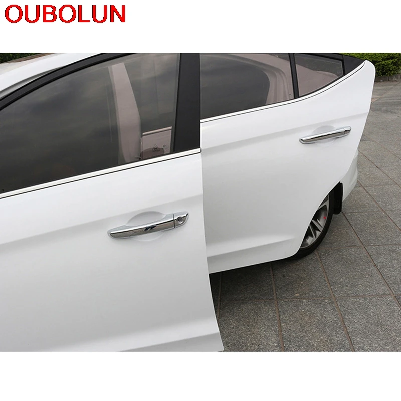 Крышка дверной ручки OUBOLUN из АБС пластика для Hyundai Elantra Avante 2016 2017|abs chrome|for hyundai