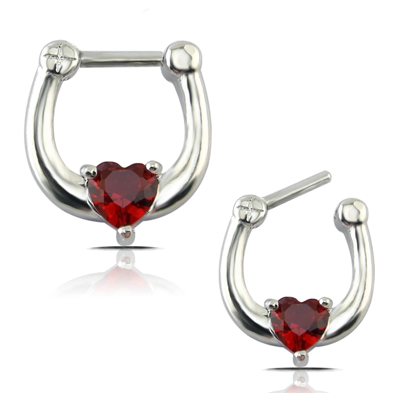 Surgical Nose Open Hoop Ring Red Heart Zircon Shaped Septum Clicker Nose Stud Tragus Barell Earring Body Piercing Jewelry
Surgical Nose Open Hoop Ring Red Heart Zircon Shaped Septum Clicker Nose Stud Tragus Barell Earring Body Piercing Jewelry