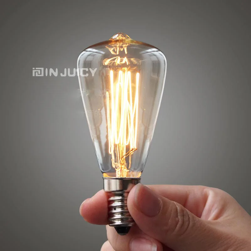 10PCS/LOT E14 Edison Bulb ST45 candle bulbs Edison retro tungsten carbon filament light for Crystal Chandelier 110V 120V
10PCS/LOT E14 Edison Bulb ST45 candle bulbs Edison retro tungsten carbon filament light for Crystal Chandelier 110V 120V