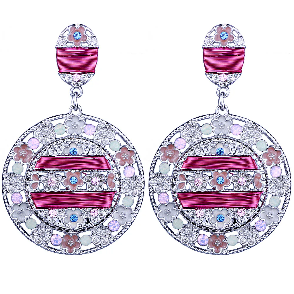 FARLENA Jewelry Silver Plated Handmade Metal Rope Round Dangle Earrings Ethnic Indian Enamel Drop Earrings for Women
FARLENA Jewelry Silver Plated Handmade Metal Rope Round Dangle Earrings Ethnic Indian Enamel Drop Earrings for Women